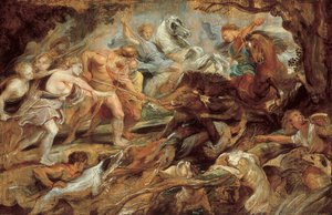 Méléagre et Atalante et la chasse au sanglier de Calydon, étude (Norton Simon Museum)